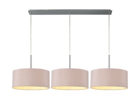 DK0563  Baymont 40cm Shade 3 Light Pendant Polished Chrome, Taupe/Halo Gold